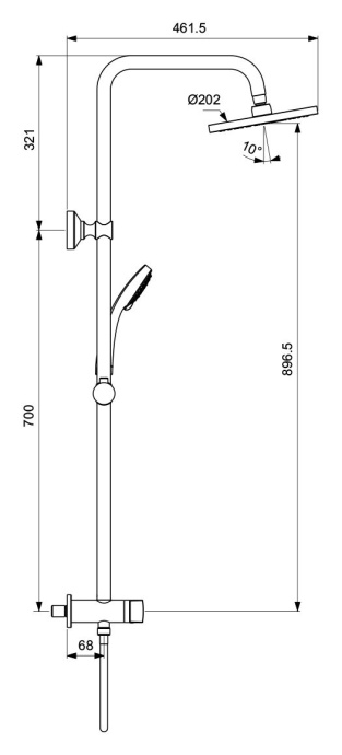Душевая стойка Vidima Balance  BA273AA - 1