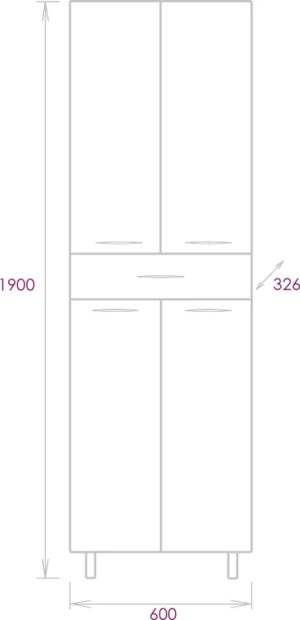 Шкаф-пенал Onika Модерн 60 белый  406002 - 6