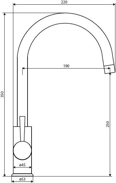 Смеситель Dorff Logic для кухонной мойки, нержавеющая сталь D3000000 - 2