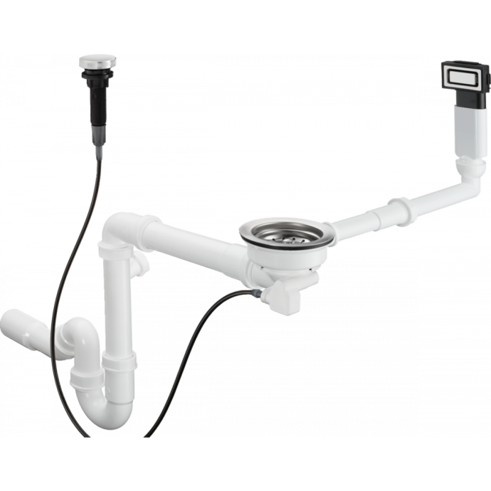 Слив-перелив для кухонной мойки Hansgrohe D14-11 с автоматическим управлением нержавеющая сталь 43931800 - 0