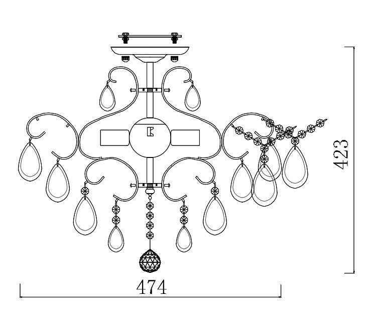 Потолочная люстра Freya Chabrol FR2302-CL-04-WG - 3