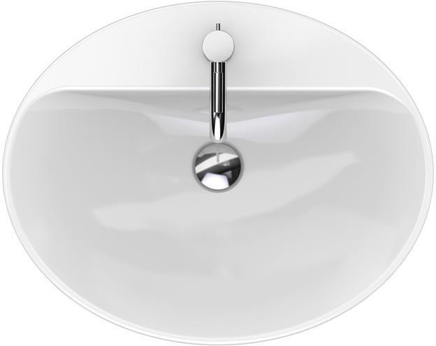 500.726.01.2 Geberit VariForm Раковина встраиваемая в столешницу овальной формы, 60х48 см, с отв. под смеситель, без отв. перелива - 5