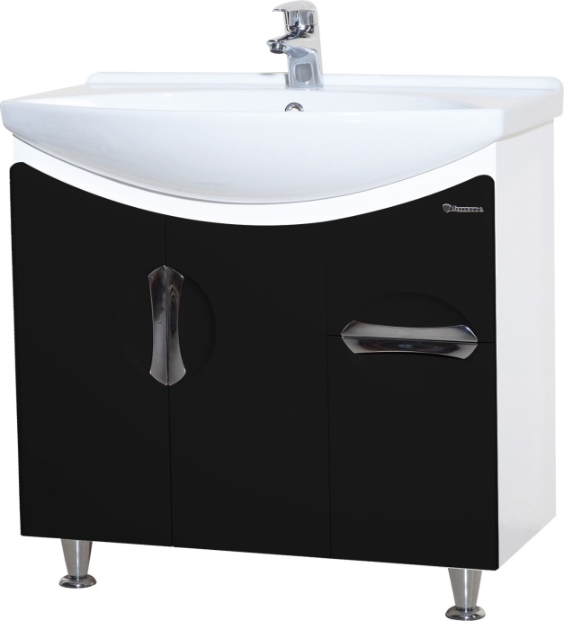 Тумба для комплекта Bellezza Лагуна 75 черная 4632112110047 - 0