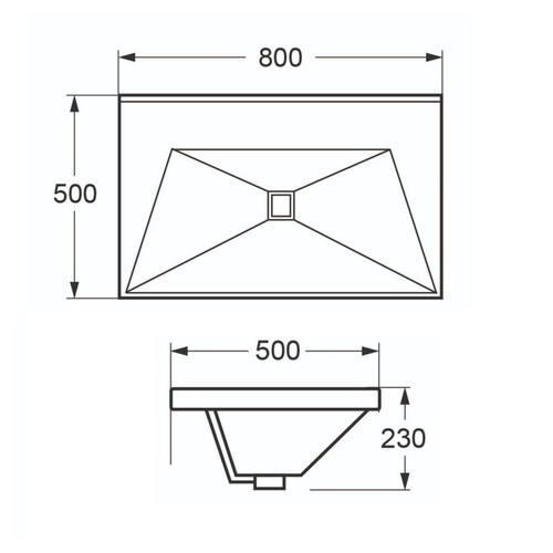Мебельная раковина Cezares Crystal 80х50 белый  CZR-1188-800/500 - 1