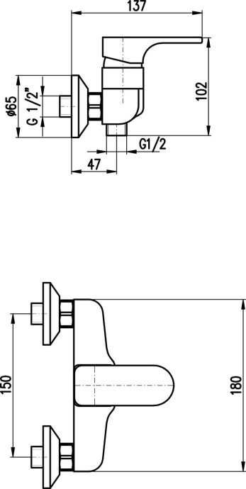 Смеситель для душа Rav Slezak  белый, хром  YU180.5CB - 1