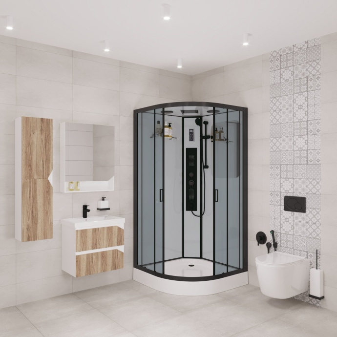 Душевая кабина Niagara Premium 100х100х210 черная NG-6902-01G BLACK 69020134GBLACK - 1