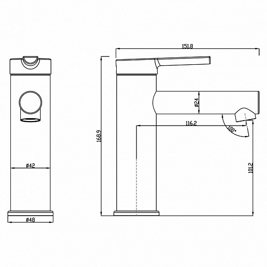 Смеситель для раковины Swedbe Diana хром  1010 - 3