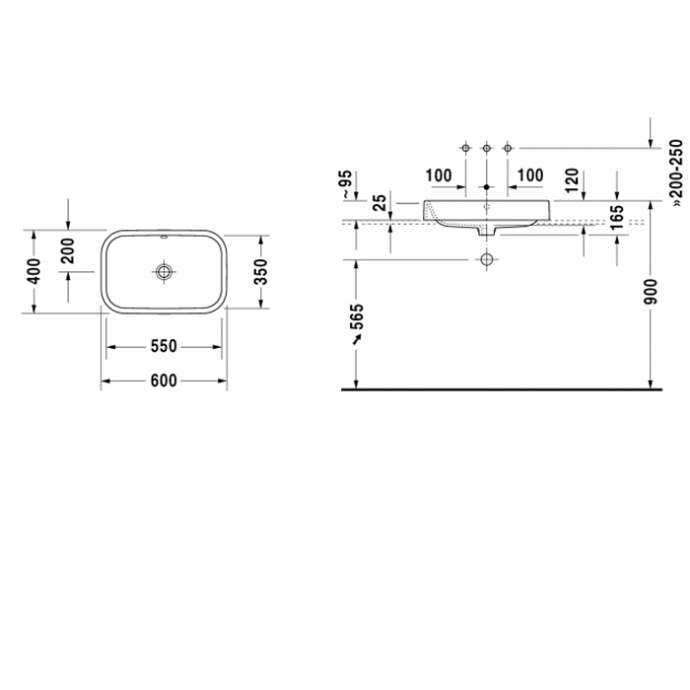 Накладная раковина Duravit Happy D.2  2314600000 - 1