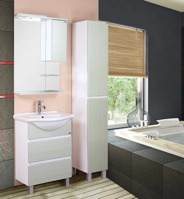 Зеркало-шкаф Onika Элита 60 R с подсветкой, белый - зеленый 206022 - 1