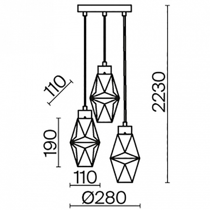 Подвесной светильник Maytoni Coctail time MOD325PL-03G - 3