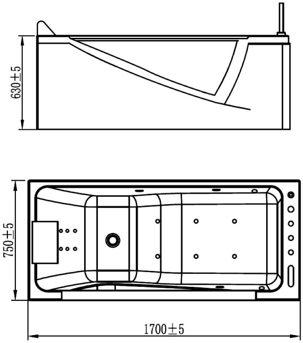 Акриловая ванна Orans OLS-BT65108 R 170x75 65108R0 - 6