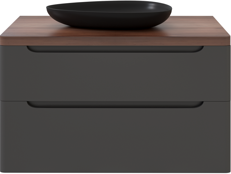 Мебель для ванной STWORKI Берген 100 серая с темной столешницей,  раковина Bocchi Etna Etna 1114-004-0125 черная 568139 - 5