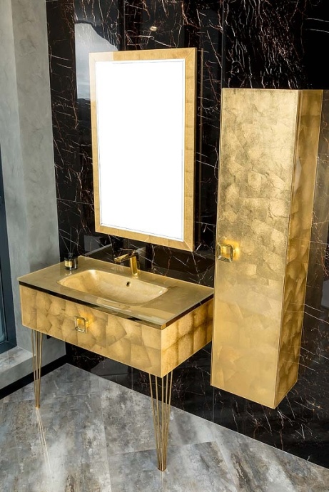 Тумба под раковину Armadi Art Lucido 100 золото 770-100-Foil - 5