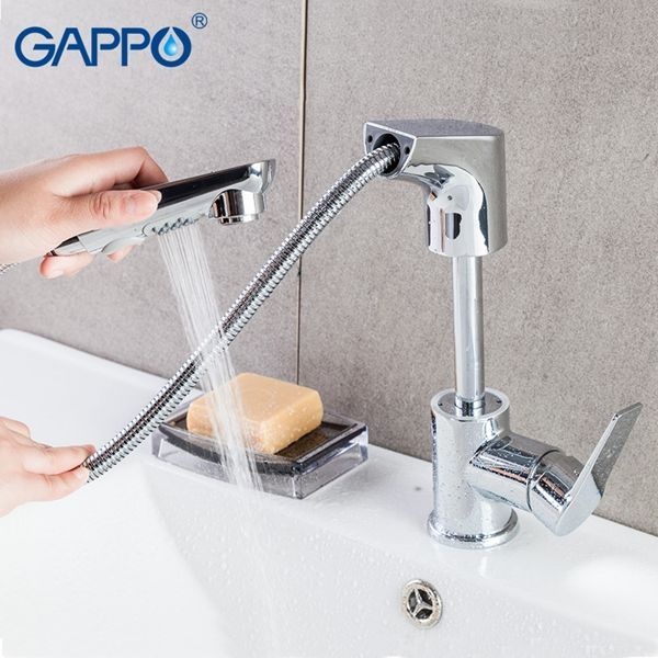 Смеситель для раковины Gappo с выдвижным изливом хром G1299 - 2