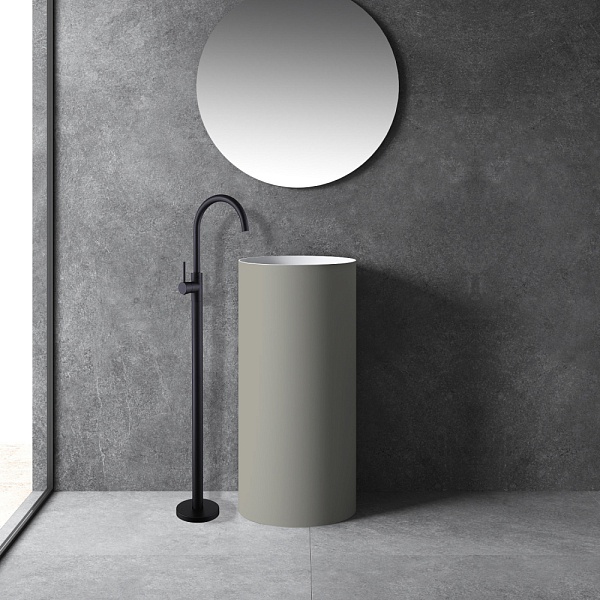 Смеситель напольный ABBER Wasser Kreis черный матовый  AF8141B - 1