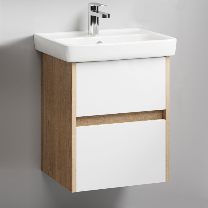 Тумба для комплекта Aqwella City 50 дуб балтийский, подвесная, 2 ящика CI0105DB - 0