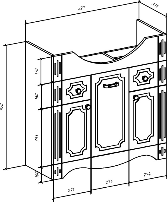Тумба для комплекта Bellezza Кантри 85 4639914110015 - 8