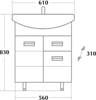 Тумба с раковиной Onika Балтика 60 белый - 4