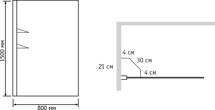 Шторка на ванну RGW Screens SC-54 80x150 с полками 03115408-11 - 2