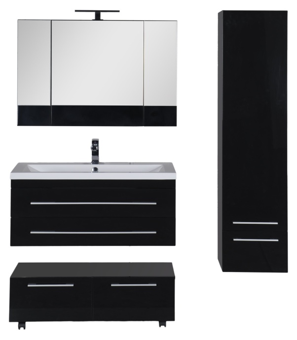 Тумба Aquanet Нота 100 подкатная, черная 170734 - 18