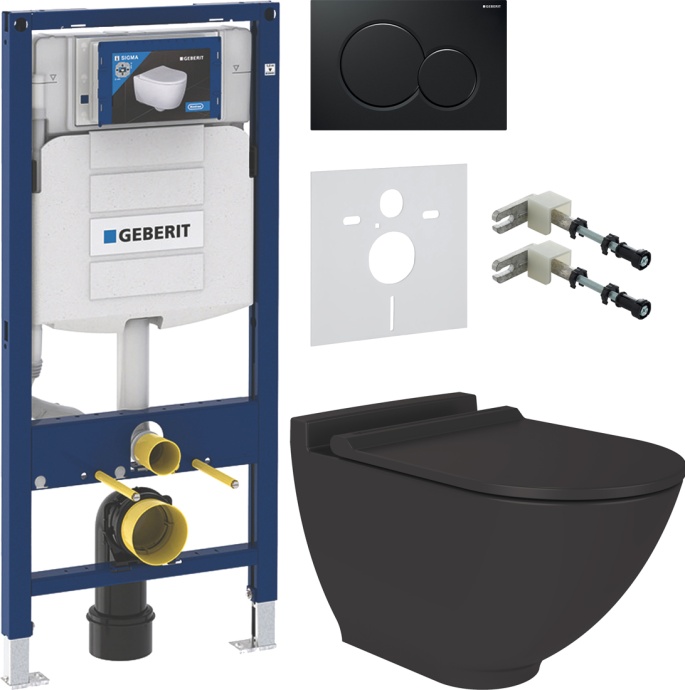 Комплект  Унитаз подвесной STWORKI Rotenburg SWH52 безободковый + Система инсталляции для унитазов Geberit Duofix UP 320 111.300.00.5 + 115.770.DW.5 548309 - 0