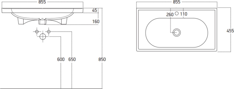 Раковина STWORKI 85 18085-KL - 1
