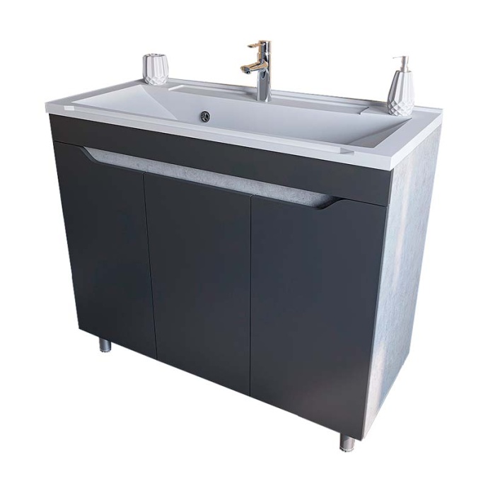 Тумба под раковину Stella Polar Абигель 100 серый SP-00001035 - 0