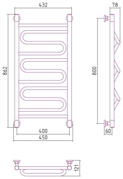 Полотенцесушитель водяной ДР 