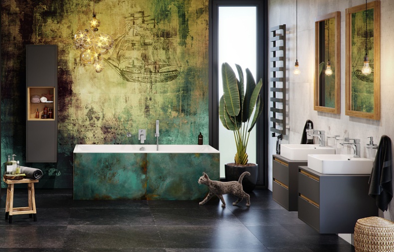 Тумба под накладную раковину Excellent Tuto 60 серый - светлое дерево  MLEX.0104.600.GRBL - 2