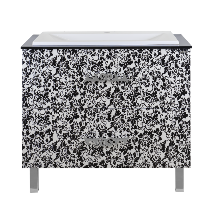 Тумба под раковину Misty Мадлен 80 черно-белая П-Мдб01080-2422Я - 0