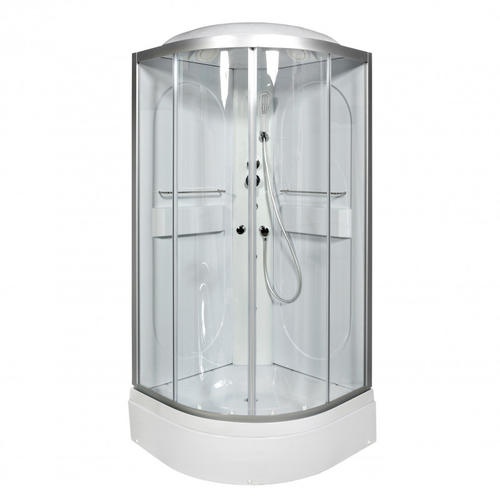 Душевая кабина Deto L 80х80 с гидромассажем и электрикой, хром  L580GM+EL - 1