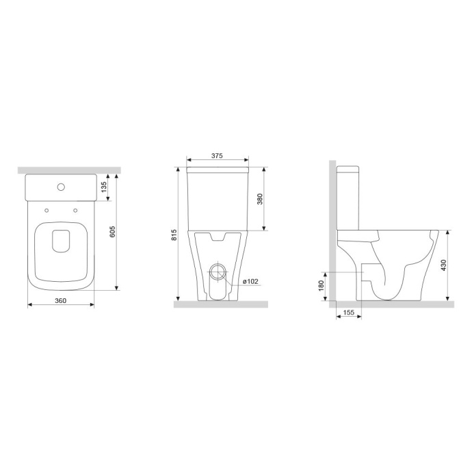 Origin Bit S унитаз-компакт с сиденьем микролифт 778608SC - 8