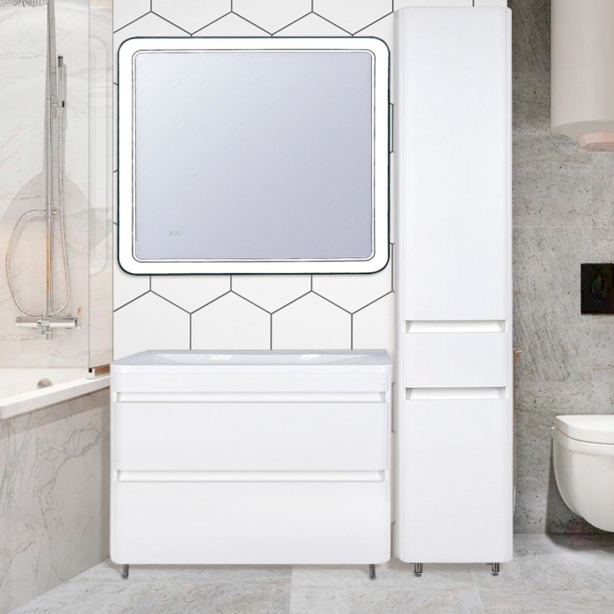 Шкаф-пенал Style Line Атлантика 35 Люкс Plus, с бельевой корзиной, антискрейч ЛС-00000694 - 2