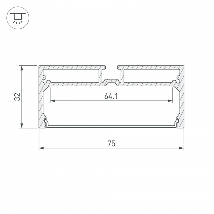 Профиль с рассеивателем Arlight SL-LINE-7532-2000 ANOD 028033 - 2
