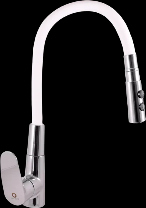 Смеситель для кухни Rav Slezak Amur с гибким изливом хром - белый AM719.5/12B - 0