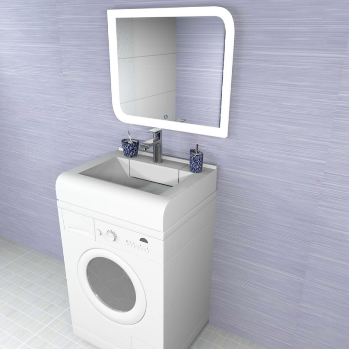 Раковина Stella Polar Корини 60х49 на стиральную машину белый SP-00000237 - 4