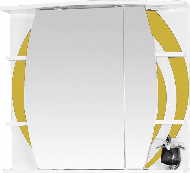 Зеркало-шкаф Misty Каролина 80 R желтое стекло П-Крл02080-315СвП - 0