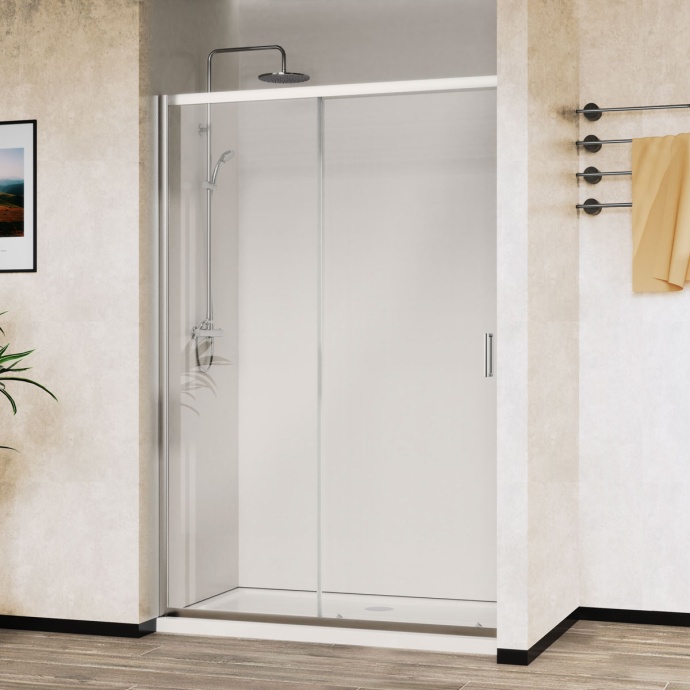 Душевая дверь в нишу Vincea City 120х195 профиль хром стекло прозрачное  VDS-5CT120CL - 1