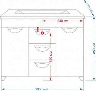 Тумба под раковину Misty Кристи 105 бежевая глянцевая П-Кри01105-031 - 1