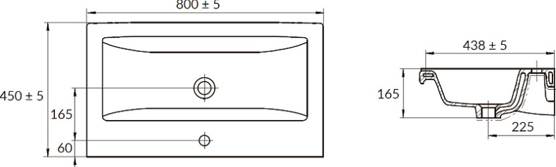 Раковина мебельная Onika Cersanit Como 80 белый UM-COM80/1 - 1