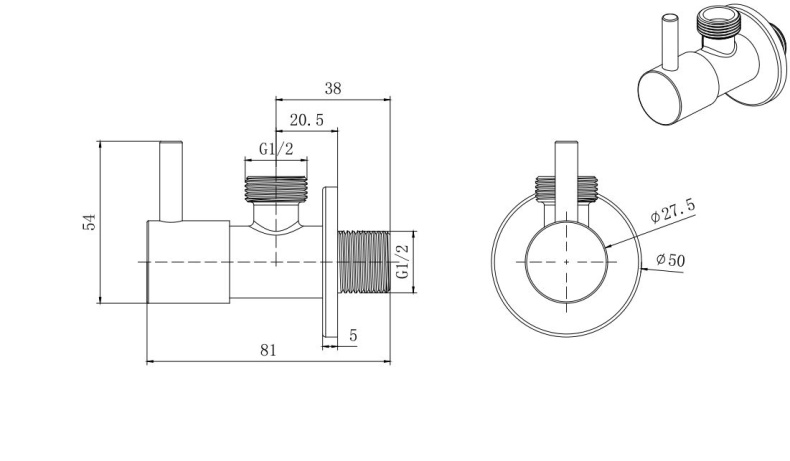 Угловой переходник AQUATEK AQ2450CR - 1
