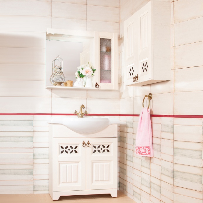 Мебель для ванной Бриклаер Кантри 80 бежевый дуб - 1