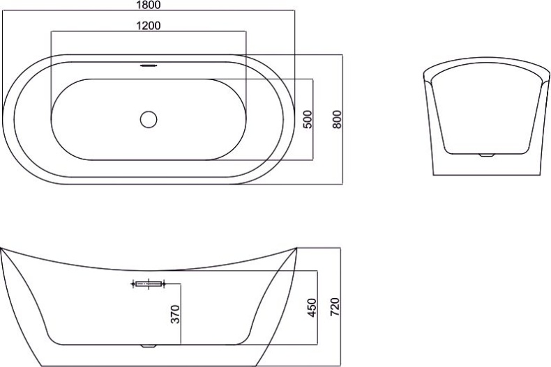 Акриловая ванна Black&White Swan SB104 104SB00 - 5