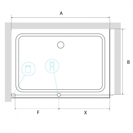 Душевая перегородка RGW Walk in 100х195 хром стекло прозрачное 351003310-11 - 1