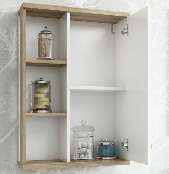 Шкаф Sanflor Ингрид 50 швейцарский вяз, белый C03688 - 2