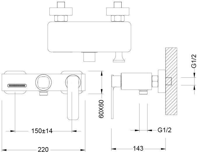 Смеситель Timo Torne 4314/02Y для ванны с душем - 1