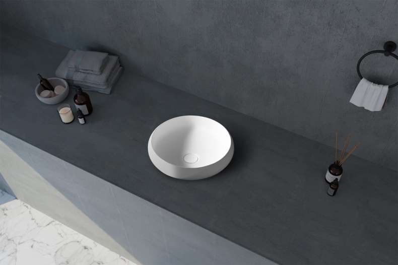 Раковина накладная Abber Stein 40х40 белый матовый AS2613 - 1