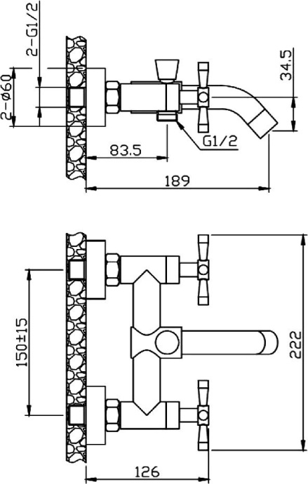 Смеситель Orange Mia для ванны с душем, матовый черный M34-300b - 6