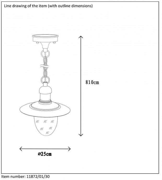 Уличный подвесной светильник Lucide Aruba 11872/01/30 - 3