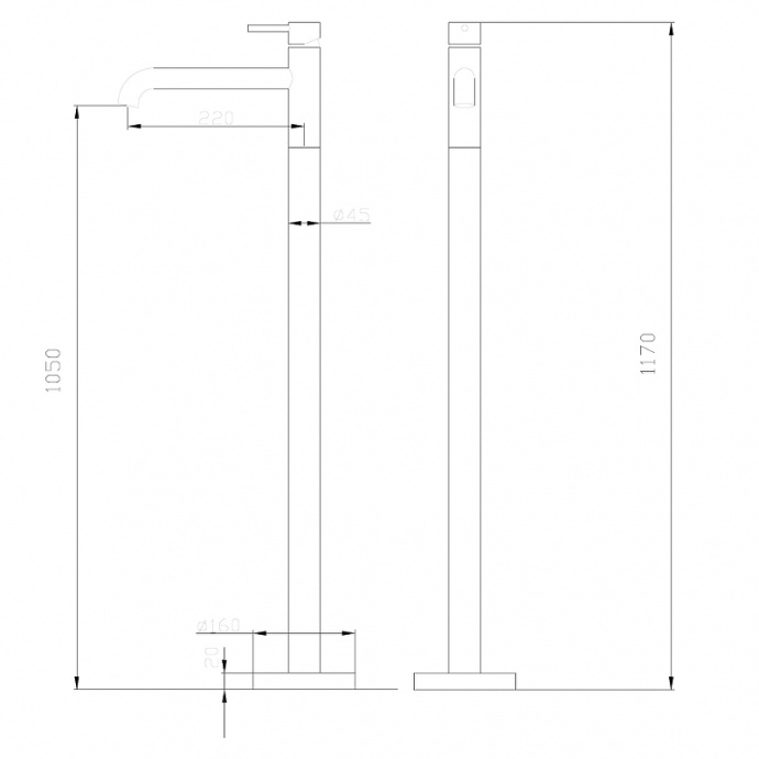 Смеситель для раковины напольный Abber Wasser Kreis розовое золото AF8140RG - 2